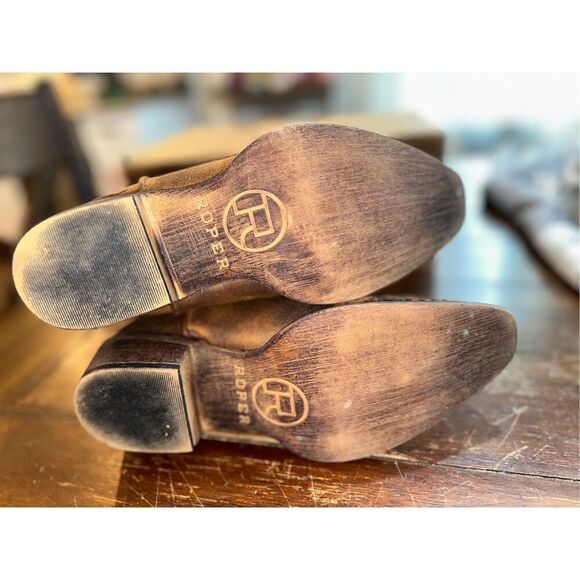 ROPER Womens Tall Stuff Embroidery Snip Toe Casual Boots Mid Calf - Picture 5 of 9